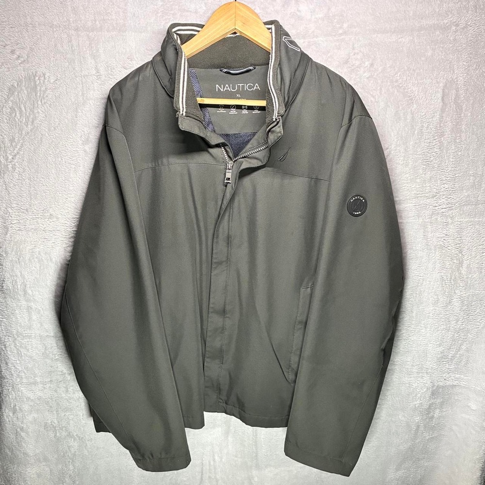 Nautica Men's Windbreaker Jacket XL Green Outdoor Hiking Rainproof